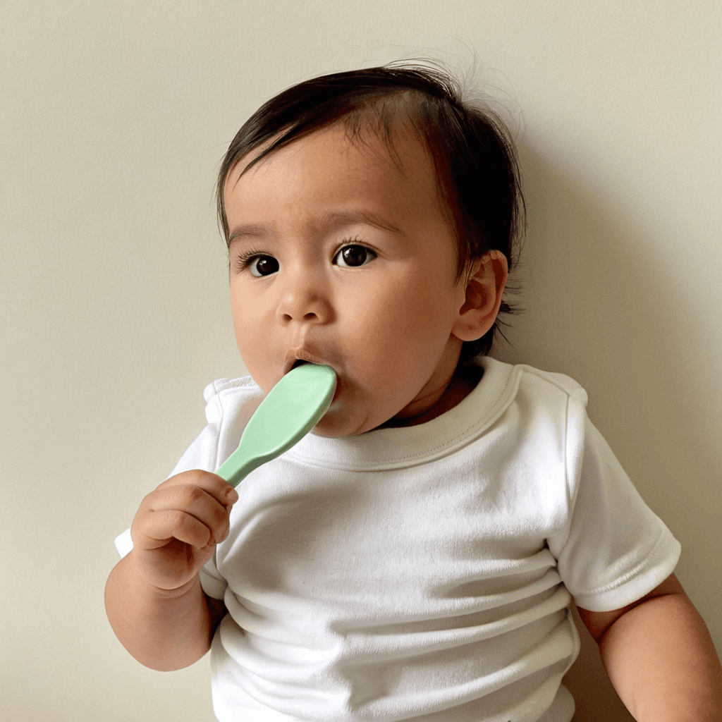 Bebê feliz comendo papinha 3